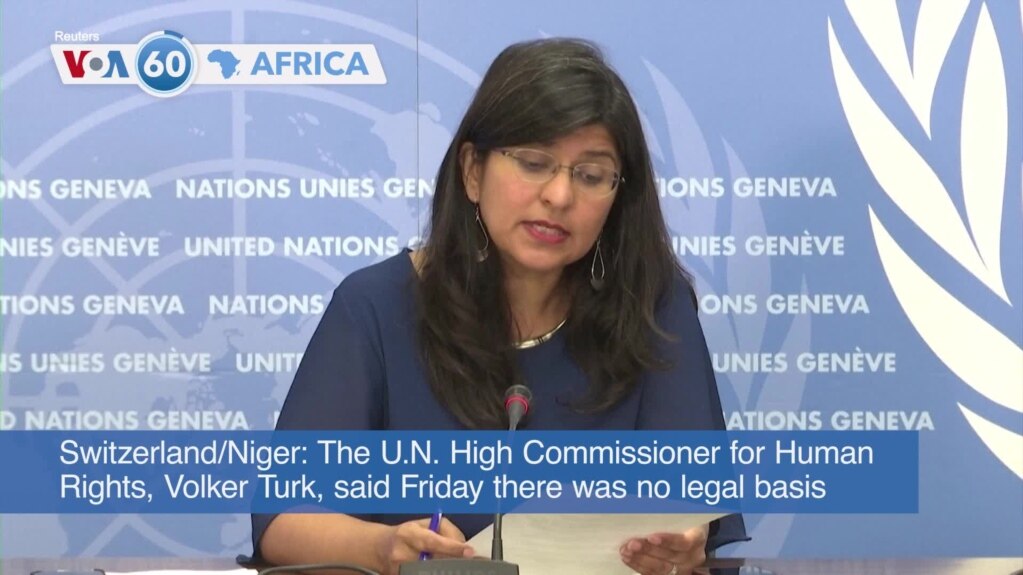 VOA60 Africa - UN: No legal basis to prosecute deposed Niger's President Bazoum for high treason