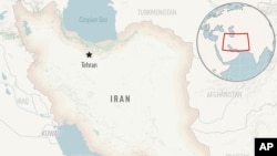Yon kat Iran ak kapital la, Teheran.