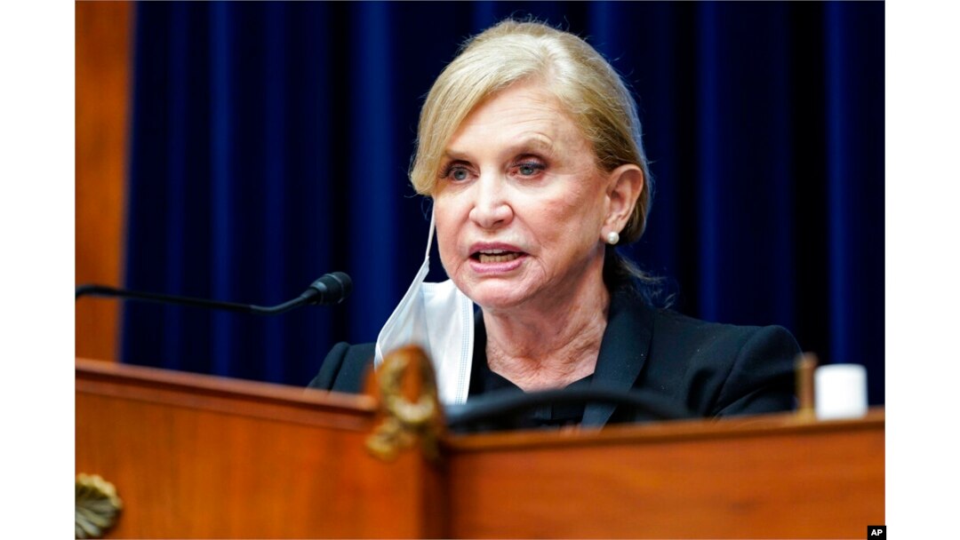 FILE - House Oversight and Government Reform Committee Chair Carolyn Maloney, D-N.Y., speaks on Capitol Hill in Washington, Oct. 7, 2021.