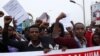 FILE - Protesters chant slogans during a demonstration in Ethiopia's capital Addis Ababa, Aug. 6, 2016. 